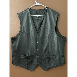 Scully 3 XL Black Leather Vest Western Rodeo Motorcycle